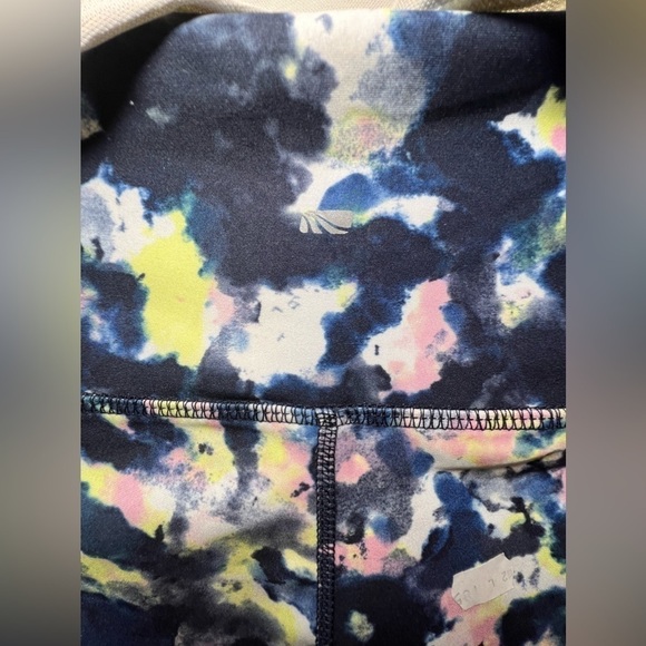 Marika Ignite Side Pocket Mid Calf Capri legging in Black Iris Watercolor Camo - Picture 4 of 10